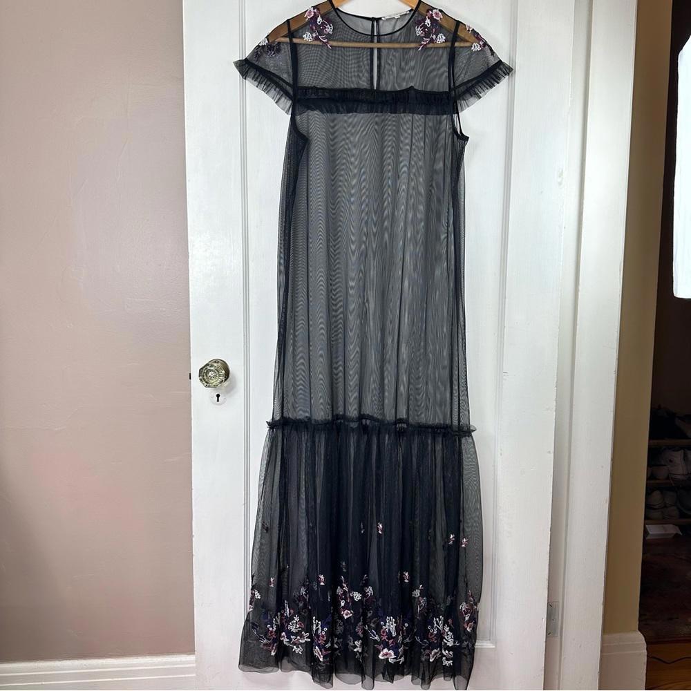 Willow & Clay Sheer Floral Embroidered Maxi Dress